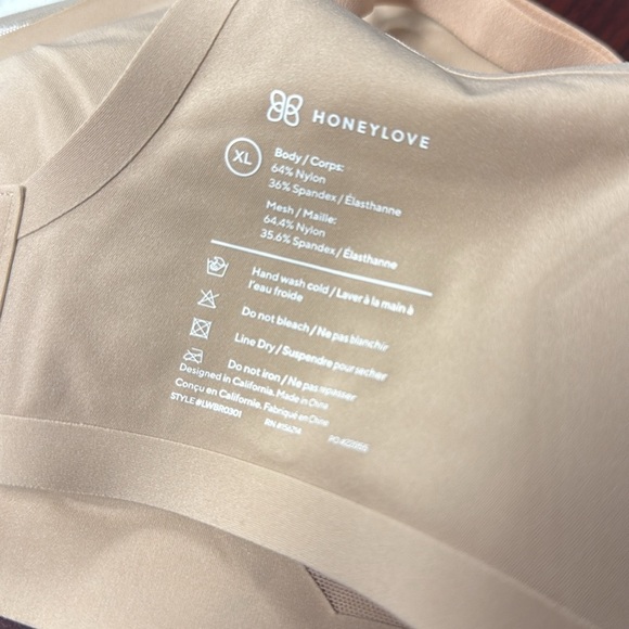 NWOT HONEYLOVE CrossOver Bra Tan Sz XL - Picture 9 of 9